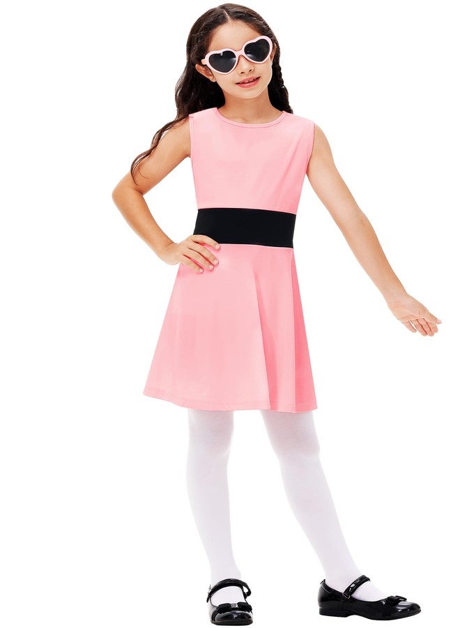 Deerose Girl Halloween Sleeveless Pink Dresses Captain Blosum Dress Fit Flare Tank Dress 5-6 Years - Image 2
